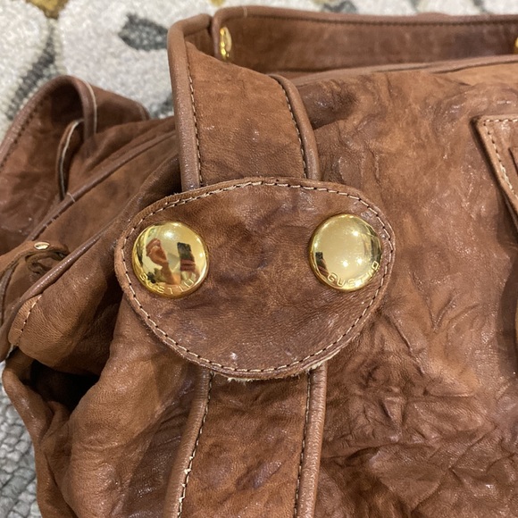💕 Gustto Baca vintage brown Italian soft leather large satchel $690 💕 - Picture 5 of 16